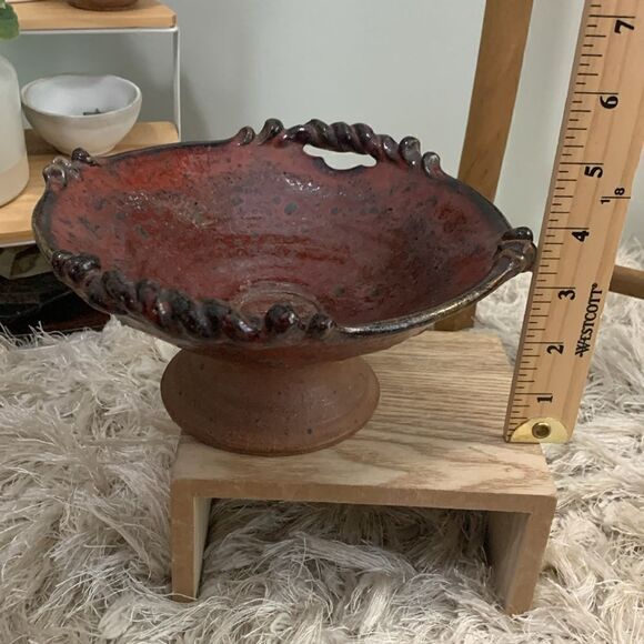 Handmade Artist Signed Stein Studio Art
Pottery Small Pedestal Bowl - Picture 16 of 17